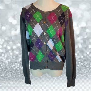 Tommy Hilfiger Argyle Gray Cardigan